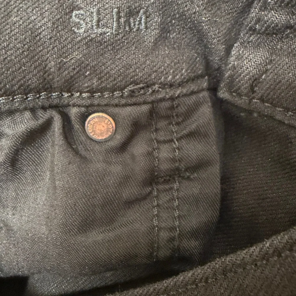 American Eagle Mens Airflex+ Slim Distressed Jeans 34/36 Black Ripped Streetwear